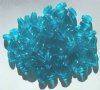 100 9x6mm Acrylic Transparent Aqua Ovals